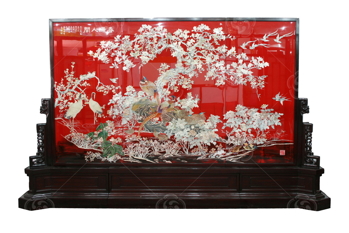 平磨螺鈿《春滿(mǎn)人間》地屏